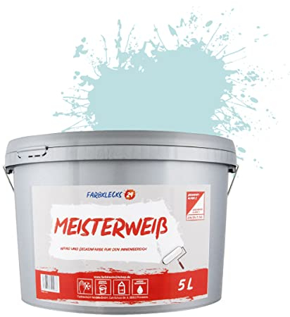 Farbklecks24 Meisterweiß Color, Wandfarbe Blau 6-1 (5L),(versch. Farben),hohe Deckkraft