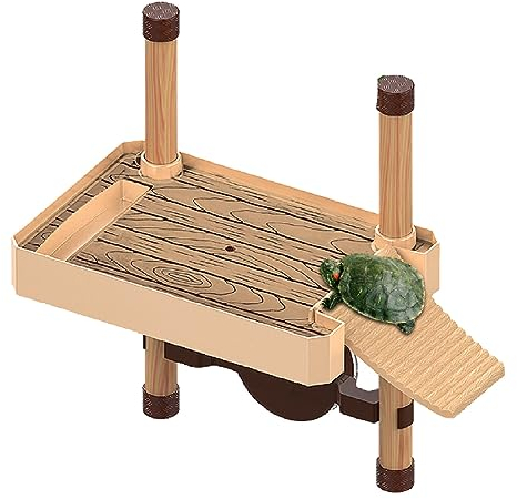RoseFlower Turtle Aalen Plattform - Reptile Turtle Frog Floating Platform, Schwimmende Plattform für Reptilien, Aquarium Terrarium Ornament mit Saugnapf für Aquarium, Tankzubehör(Größe : S)