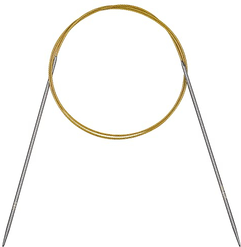 Coopay Circular Knitting Needles 2.75mm 100cm Long, Steel With Flexible Cable, Metal Fixed Pins for Blanket Knitting Large Projects, for Arthritis Hands, Size US 2