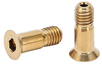SUNGOOYUE M5 14.2mm Flat Head Hollow Rear Derailleur Guide Wheel Screws, Titanium Alloy Gold Derailleur Pulley Bolt Screws for Road Mountain Bike