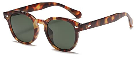 Long Keeper Retro Runde Sonnenbrille - Vintage Sonnenbrille Rund Herren Damen Klassische Unisex Stil Retro Johnny Depp Brille mit Uv400 Schutz