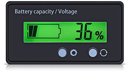DC 12V 24V 36V 48V Battery Capacity Voltage Meter with Alarm, Battery Gauge Monitors, Indicator Battery Capacity Gauge Voltage Tester Display Lead-Acid Monitor -Acid and Lithium ion Battery Indicator