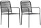 INLIFE Lot de 2 chaises de jardin en corde de coton et acier noir