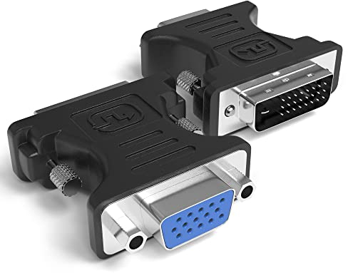 JAMEGA – DVI-D 24+1 auf VGA Adapter | DVI zu VGA Konverter Full HD 1080p 24+1 DVI Stecker zu VGA BuchseDual-Link Digital auf Analog für PC, Grafikkarten, Gaming, Laptop, Monitore, Beamer 2er Set
