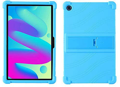 INSOLKIDON Compatible con TCL Tab 10L 10.1 Inch 2022 Tablet Funda Protectora de Cuero Bumper Protección Carcasa con Soporte Función (Blue)