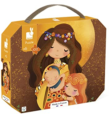 Janod - Puzzle inspiriert von Klimt - 100-teiliges Puzzle - Lernspiel - Fördert Geduld und Fingerfertigkeit - FSC-Zertifiziert - Ab 6 Jahre, J02577