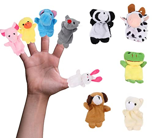 Pisamhid Fingerpuppen für Kleinkinder,10-teiliges weiches Flanell-Tier-Fingerpuppen-Set - Baby Story Time Tierstil für Kleinkinder, Fingerpuppen Requisiten für Spiele, Show, Fotografie