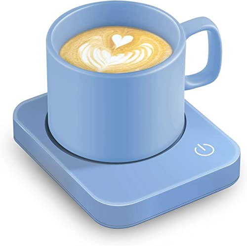 Scalda Tazza Scaldatazze da Caffè Intelligente con 3 Impostazioni di Temperatura,Scalda Bevande con Spegnimento Automatico Dopo 4Ore,Scalda Caffè,tè e Latte (Blue)