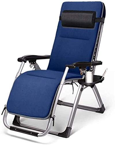 Camping-Klappstuhl, klappbarer Liegestuhl für den Garten, Sonnenliege für Terrasse, Wintergarten, Garten (Marineblau)
