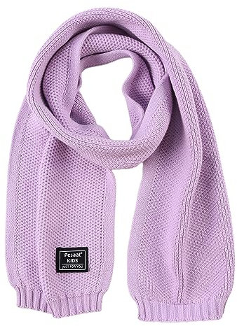 Pesaat Winter Schal Baby Kinder Strickschal 100% Baumwolle Warmes Langer Halstuch Mädchen Jungen Weicher Schön Schals (Lavande)