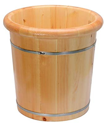 ELzEy Holz-Fußbadeeimer, Fußbadeeimer, Fußbadewanne, Fußwanne zum Einweichen der Füße, Fußbecken für Erwachsene, Holzeimer für die Pediküre. Super einfach zu verwenden Full Moon