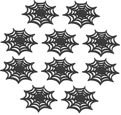 ABOOFAN Untersetzer 10 Stück Halloween- Spinnennetz- Esstischdekoration Tisch Für Getränke Löffelablage Geister-Tassenmatte Halloween-Silikon- Untersetzer Für Getränkehalter Im Auto