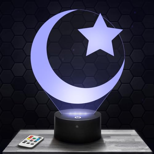 Nachttischlampe Mondsichel Eid Mubarak deko Islam Koran. Geschenkidee Mann Frau objekt Mondsichel Eid Mubarak Nachtlicht Erwachsene deko Zimmer. Weihnachten TOP