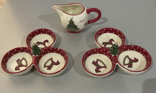 GT-LUX Set Merry Christmas Due Porta stuzzichini e teiera Natalizi