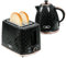 HOMCOM Kettle and Toaster Set, 1.7L 3000W Fast Boil Jug Kettle with Auto Shut Off, 2 Slice Toaster with 7 Level Browning Controls & Crumb Tray, UK Otter Thermostat, Black