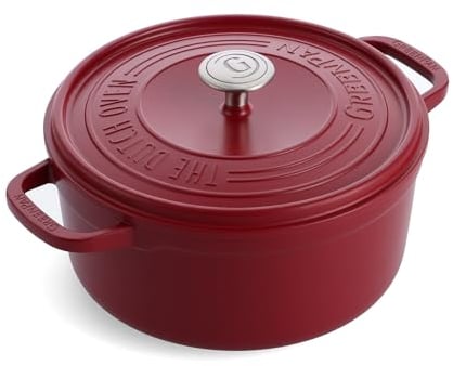 GreenPan Featherweights Faitout en Céramique Antiadhésive Saine, 22 cm/3 litres, Cocotte en Fonte avec Couvercle, Sans PFAS, Induction, Lavable au Lave-Vaisselle,Va au Four, Rouge