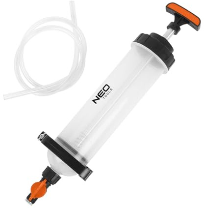 NEO TOOLS Thorstone Ölabsaugpumpe, Ölabsauger, Ölabsaugspritze | Ölabsaugpistole, Für Bremsflüssigkeit, Getriebeöle, Kühlmittel, Motor, 200ml/500ml/1500ml