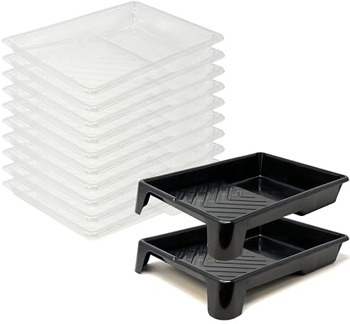 Allgala 2PK Large 9 in Plastic Paint Roller Trays with 10 Liners 16x12 in - TH10511