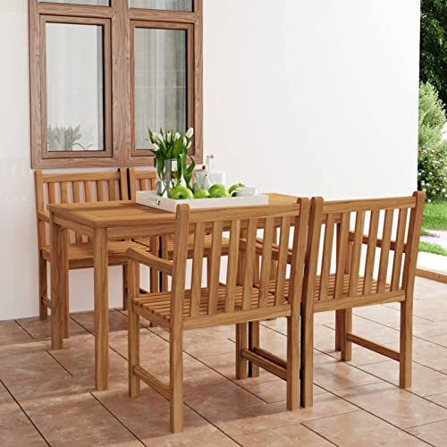 Rantry Casa Esstisch-Set für den Außenbereich, 5-teilig, aus massivem Teakholz, Gartenmöbel-Set, Tisch und Stühle im Freien