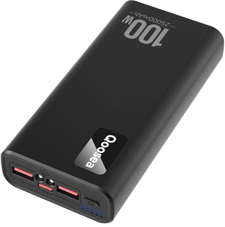 Qoosea Batterie Externe 100W 20000mAh Power Bank Batterie Portable USB C Input & Output Charge Rapide Power Bank Compatible avec iPhone 15 14 13 12 Pro Max Mini Plus Samsung