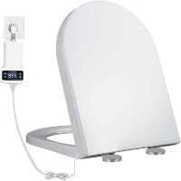 Heated Soft Close Smart Toilet Seat Electric Digital Intelligent White Loo Seat - Adjustable Temp 33-48℃ - Quick Release Easy Clean