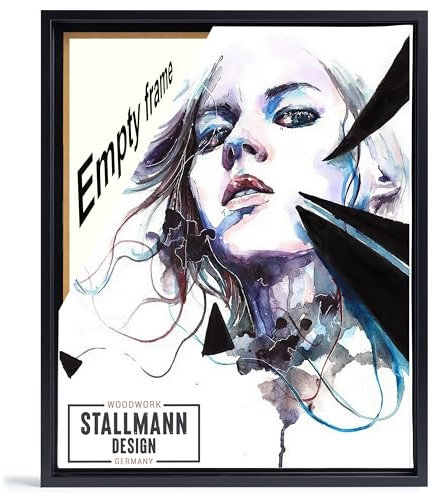 Stallmann Design Cadre à joints d'ombrage pour châssis - 100 x 140 cm - Noir - Cadre en MDF pour toiles avec effet de profondeur exceptionnel (40 mm) - Avec accessoires de montage - Sans verre et
