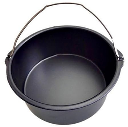 Kuchenfass Heißluftfritteuse Zubehör, 18 cm Antihaft Kuchenpfanne Kuchenbackform Rund, Kuchenform Brotbackkorb mit Griff, Kohlenstoffstahl Kuchen Backblech für Luftfritteuse Ofen Instant Topf