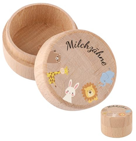 Moosono Milchzähne Zahndose für Jungen Mädchen Zahndose Milchzahndose Geschenkideen zu Taufe und Geburtstag Geschenke für Neue Eltern (Tiere)