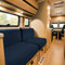 SYLC Bezüge Für Wohnwagenpolster Jacquard, rutschfeste Wohnmobil Sitzbezüge Mit 2 Cord, Sofa Sitzkissenbezug Für Schonbezug Wohnwagen Polster (Navy Blue,W 94-122 cm, D 26-40 cm)