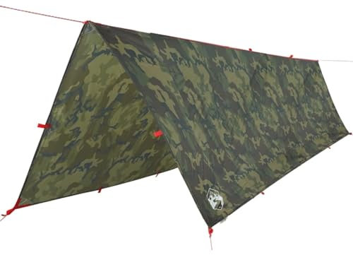 vidaXL Lona de camping impermeable camuflaje 506x306 cm, lona, lona impermeable, lona de carpa, lona refugio, lona de tienda