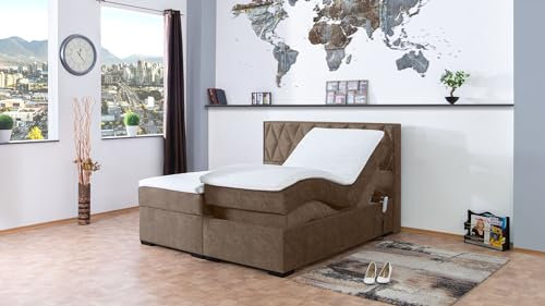 Boxspringbett Loki 240x220, DS-Sand, 7-Zohnen Taschenfederkernmatratze, Ergoflex - Inklusive Aufbau - Deutscher Hersteller
