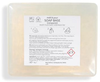 1 kg Seifenbasis zur Seifenherstellung Glycerinseife Rohseife - Transparent (SLS/SLES-Frei)