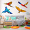 Pixblick Wandtattoo: 4 große fliegende Papageien I Fotorealistisch I Selbstklebend I Made in Germany
