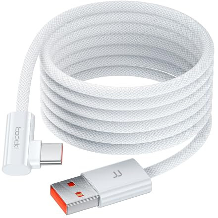 toocki Cable USB C UAB A, 3 M 6A Cabo cargador Tipo C 90 Grados Carga Rapida Compatible con Samsung Galaxy, Huawei Mate 60 Pro/Pro+ / Mate 50, Honor 70 Pro/Pro+ / 70/60, Xiaomi 14/14 Pro