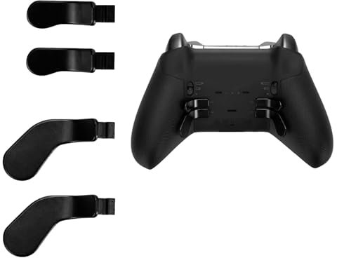 4PCS Trigger Paddles, Controller Paddles, Metal Stainless Steel Paddles, Controller back paddles,Compatible with Xbox One Elite Xbox Elite Seies 2 & Elite 2 Core Controller(Black)