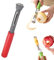 Generic 2-in-1 Stainless Steel Apple Corer and Peeler, Red, Plastic Handle, Fruit Corer, Peeler