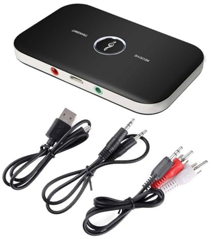 HOMSFOU Funkübertragungsgerät Und Empfangsgerät Adapter Audioadapter Mit Übertragungstechnologie Kompatibel Für Tv Auto Heim Stereoanlage Mit Akku Für Stunden Betrieb Schwarz