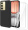 Wanglaism Case for Realme C75 4G with 2 Pack Tempered Glass Screen Protector, Mobile Phone Case Black Soft Silicone TPU Protective Bumper Case