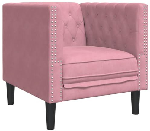 Generico kangqiling Fauteuil Chesterfield Rose en velours, rose, 372676