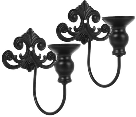 POPETPOP Wandkerzenhalter Eisen Vintage Design Wanddeko Esszimmer Schlafzimmer Wohnzimmer 2 Stück