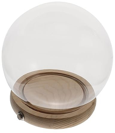 ULTECHNOVO Campana De Cristal Cúpula Para Flores Decoración De Hogar Base Brillante 15cm