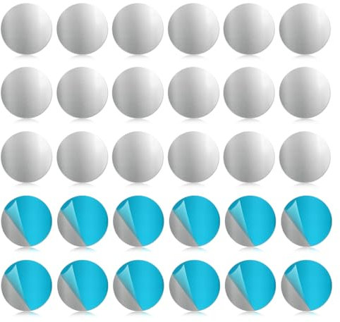 30 Piezas Placa de Metal Autoadhesiva, Placas de Metal para Figuras, Redondo Láminas Metálicas Finas de Hierro, Uso Múltiple Láminas Metálicas para Imanes, Soporte Magnético para Teléfono
