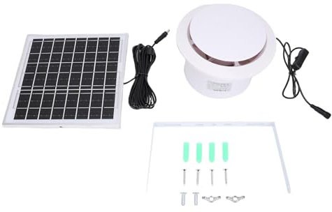 Tnfeeon Kit de Ventilateur à énergie Solaire 8W Ventilateur D'échappement en Panneau Solaire pour Poulaillers Greenhouses Sheds Pet Houses avec Ventilation Extérieure IP67