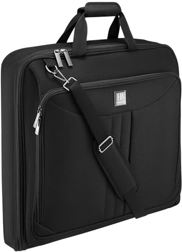 HUGH BUTLER - Borsa da Viaggio per Abiti - Custodia Alfred Lite, Porta Abiti - Per Taglie XS-M - Borsa da Viaggio Nera - Senza Pieghe - 55 cm x 50 cm