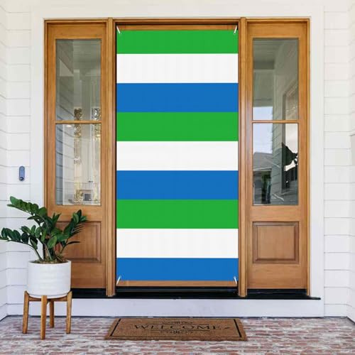 Sierra Leone Flagge, Türabdeckung, dekoriertes Banner, bedruckte Türabdeckung, Banner, festlicher Wandbehang für Party-Dekoration