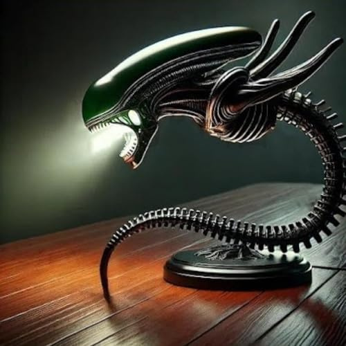 YUANYINSM LED-Schreibtischlampe Ornament, Sci-Fi inspiriertes verstellbares Nachtlicht aus Kunstharz, Weltraummonster, Nachtlicht für Gaming, Büro & Stimmungsbeleuchtung, Geschenk für Weihnachten und