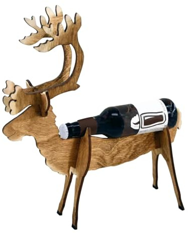 Wine Bottle Holder Christmas Elk Sleigh Shape Bottle Holder | Storage Tabletop Decor Dining Table Decor for Tabletop Dining Room Table Cabinets Restaurants Weddings Parties