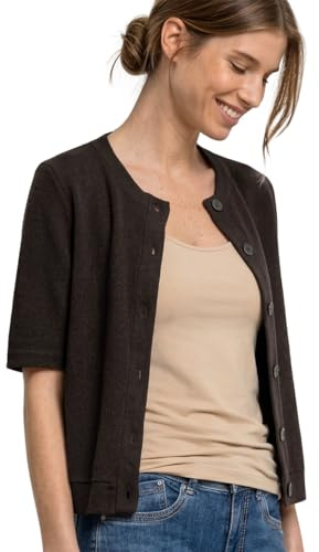 Street One Damen Kurzarm Jacke im Strick-Look
