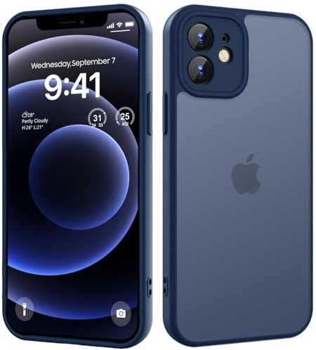 KPPIT for iPhone 12 case,Blue | [Shockproof Military Grade Drop Protection] [Frosted Translucent]