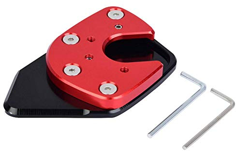 Aramox Motorcycle Side Stand Plate,CNC Aluminum Alloy Anti-Slip Kickstand Extension Pad Enlarge for NC750X 17-18 (Red)
